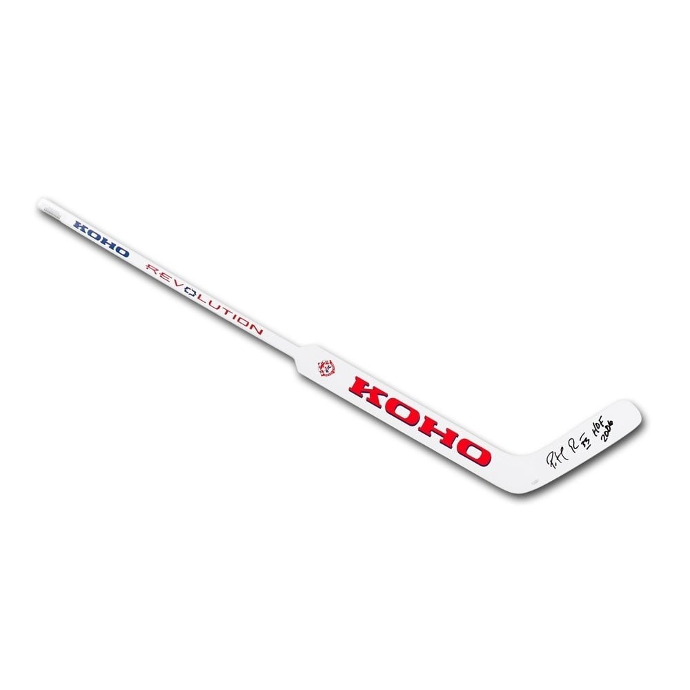 Patrick Roy Autographed Koho Revolution Goalie Stick Montreal Canadiens HOF 2006: Patrick Roy Autographed Koho Revolution Goalie Stick Montreal Canadiens HOF 2006 This is an original Patrick Roy autographed Koho Revolution goalie stick, featuring the legendary player's signature an