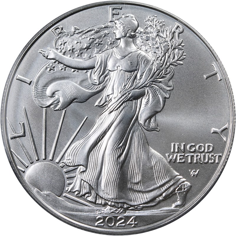 2024 PCGS MS70 Silver Eagle Dollar First Strike David Hall Signed: 2024 PCGS MS70 Silver Eagle Dollar First Strike David Hall Signed This 2024 Silver American Eagle $1 coin is certified by PCGS as MS70 First Strike and features the autograph of David Hall. Composed o