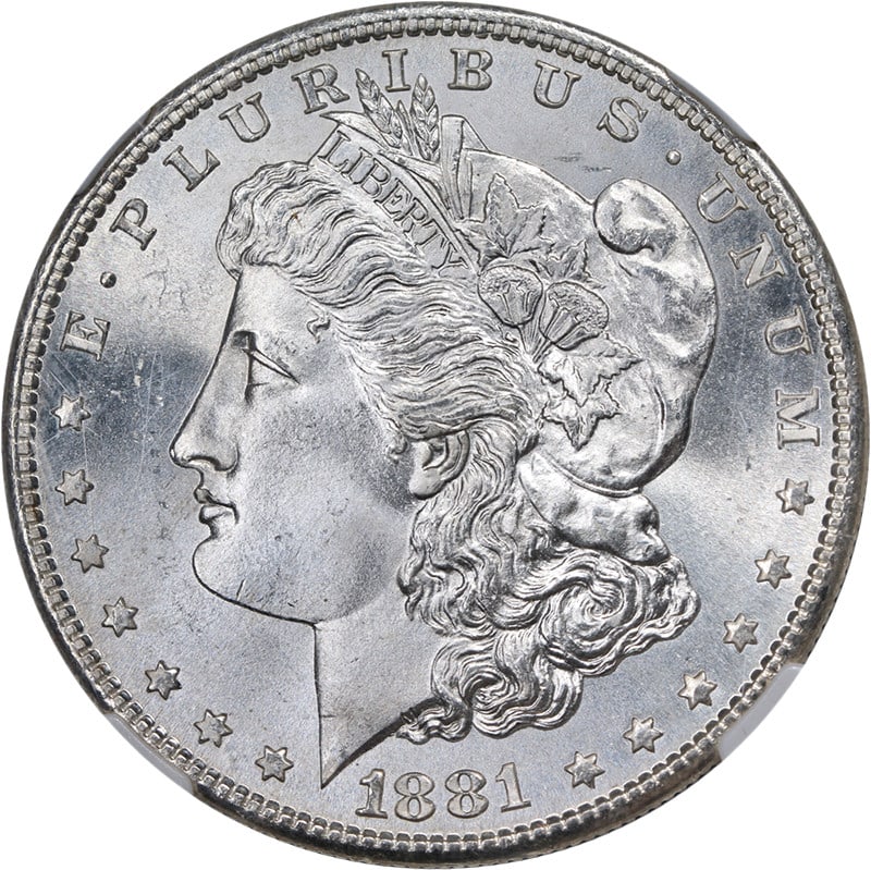 1881-S Morgan Silver Dollar NGC MS67 Strong Strike Exceptional Appeal: 1881-S Morgan Silver Dollar NGC MS67 Strong Strike Exceptional Appeal This stunning 1881-S Morgan Silver Dollar is certified by NGC with a grade of MS67, showcasing superb eye appeal and a strong stri
