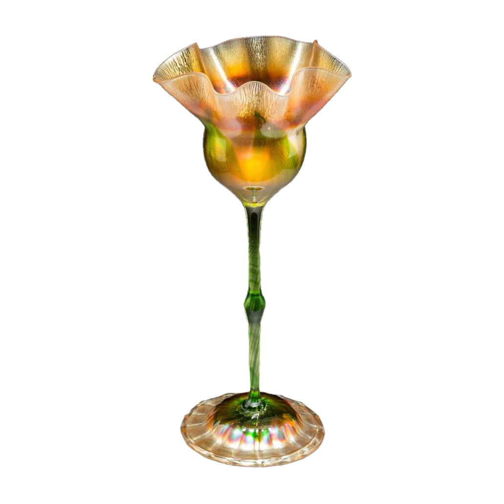 Tiffany Studios 1907 Favrile Orange Floriform Vase L.C.T. 3347B (1 of 3)