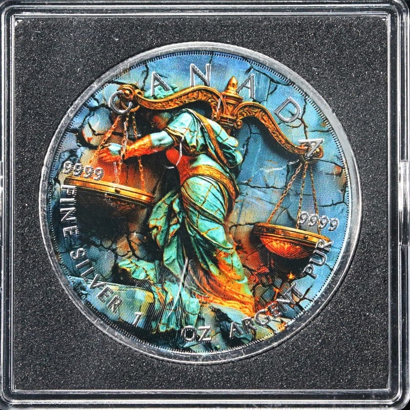 2025 Canada 1 oz Silver $5 Libra Maple Leaf Coin Uncertified: 2025 Canada 1 oz Silver $5 Libra Maple Leaf Coin Uncertified This stunning 2025 Canada 1 Ounce Silver $5 Maple Leaf Stone Zodiac - Libra coin features exquisite luster and a strong strike, making it a