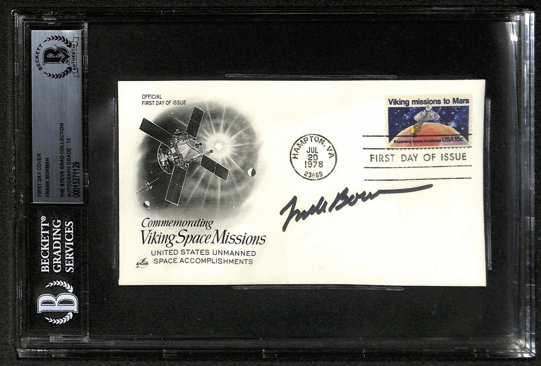 Frank Borman Signed FDC Envelope Beckett Authenticated Grade 10 (1 of 1)
