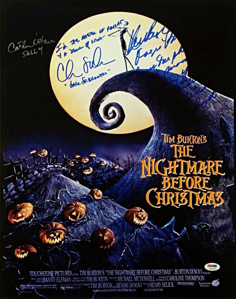 Nightmare Before Christmas Signed 16x20 Photo Ken Page Sarandon O'Hara PSA Certified (1 of 5)