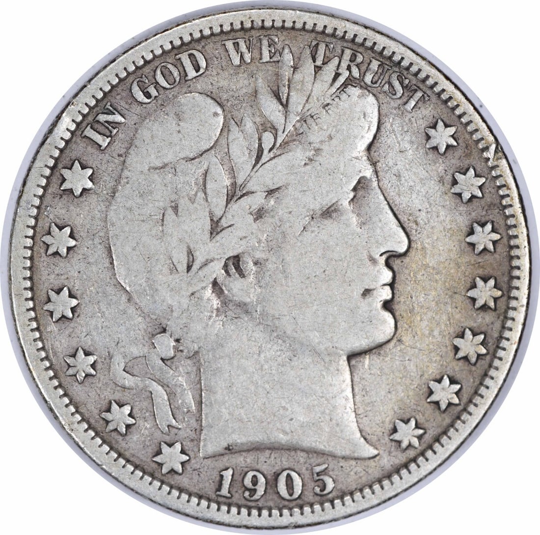 1905-S Barber Half Dollar 50C Uncertified 90% Silver Coin (1 of 2)
