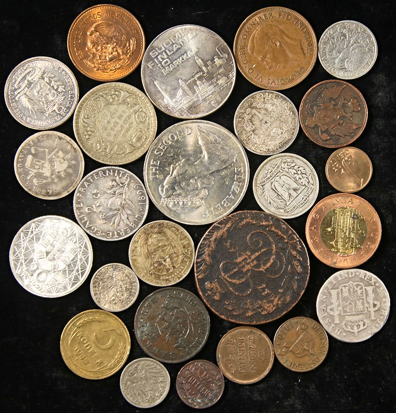 Bulk Lot of 25 Mixed Value Foreign World Coins (1 of 1)