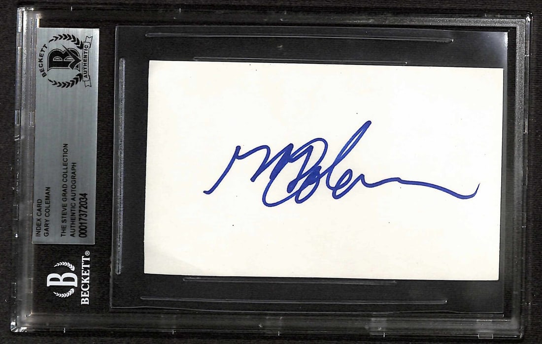Beckett Encapsulated Gary Coleman Signed 3x5 Card From Diff'rent Strokes: Beckett Encapsulated Gary Coleman Signed 3x5 Card From Diff'rent Strokes This is an original 3x5 index card signed by Gary Coleman, known for his role as Arnold Jackson in Diff'rent Strokes. The autog