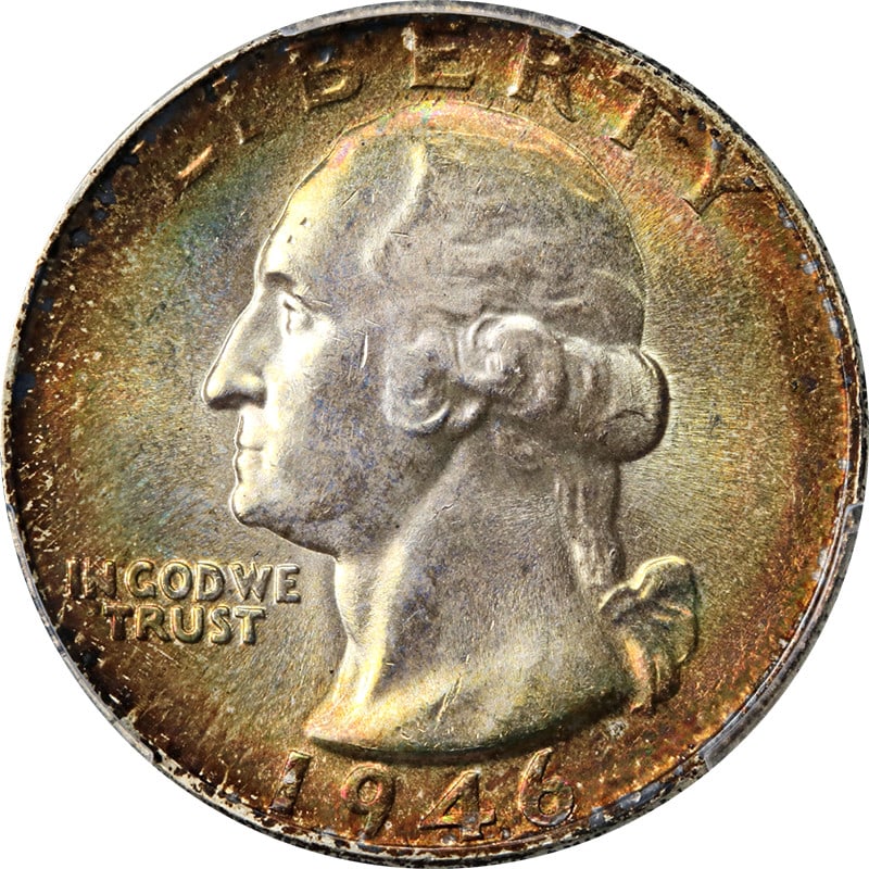 1946-P Washington Quarter PCGS MS65+ Uncirculated Silver Coin (1 of 4)