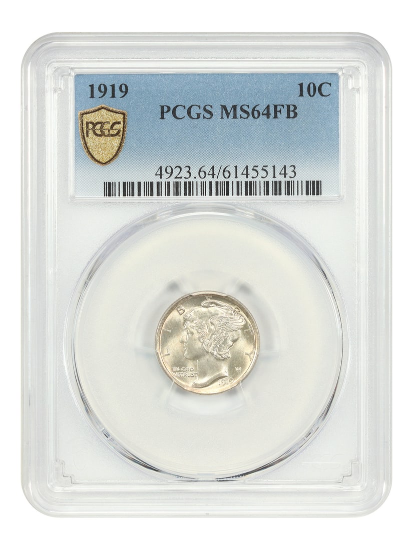 PCGS MS64FB 1919 Mercury Dime Philadelphia 10C Uncirculated Coin (1 of 4)