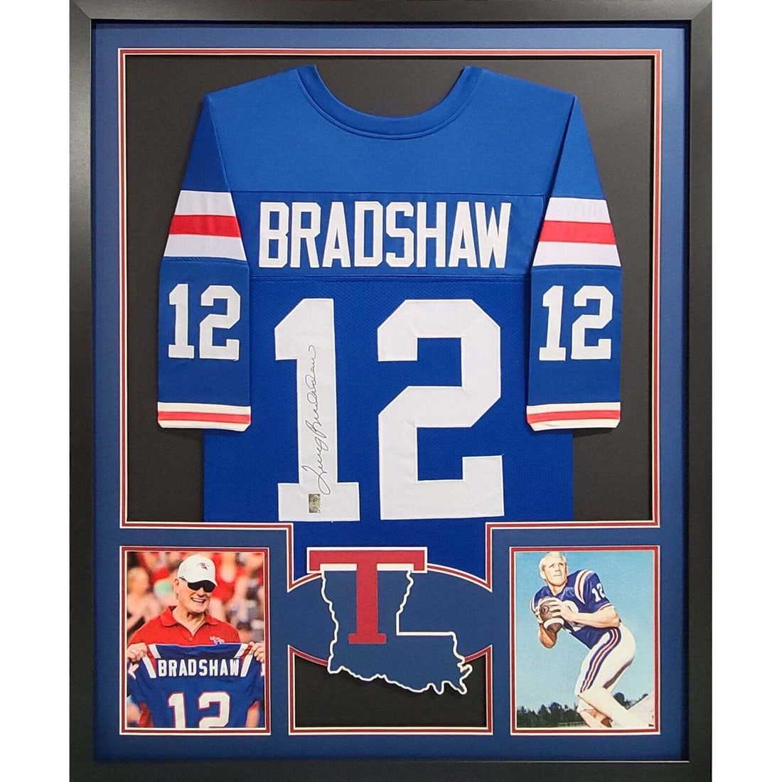 Terry Bradshaw Autographed Framed Jersey Louisiana Tech Authentic (1 of 3)