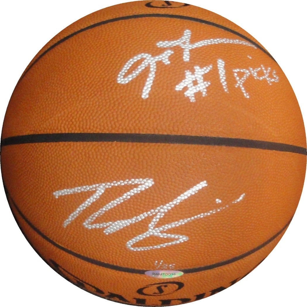 Allen Iverson Ben Simmons Autographed Spalding Basketball Limited 1 of 25: Allen Iverson Ben Simmons Autographed Spalding Basketball Limited 1 of 25 This authentic Spalding basketball features the signatures of two NBA legends, Allen Iverson and Ben Simmons. Each player has