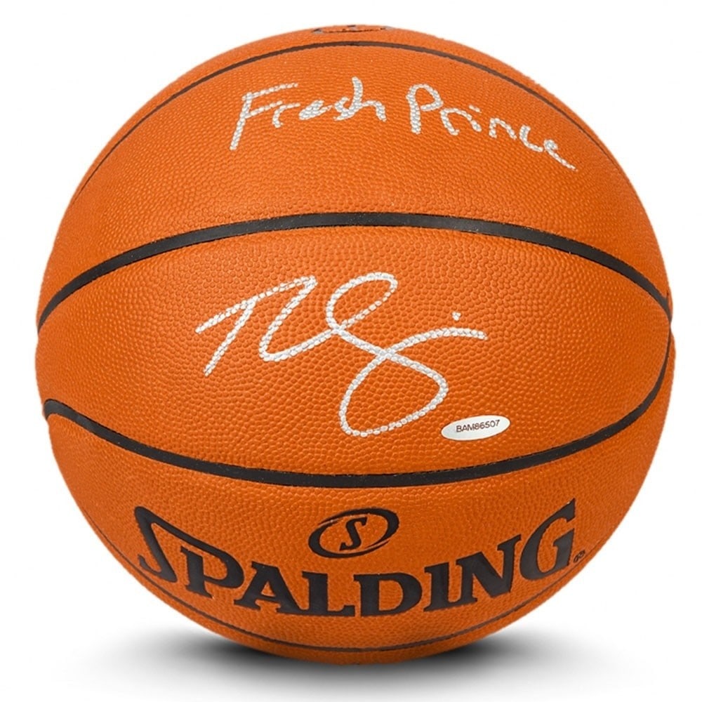 Ben Simmons Signed Spalding Basketball Fresh Prince 76ers Upper Deck Authenticated: Ben Simmons Signed Spalding Basketball Fresh Prince 76ers Upper Deck Authenticated This is a Ben Simmons autographed Spalding basketball, featuring the inscription "Fresh Prince." The ball is an origi