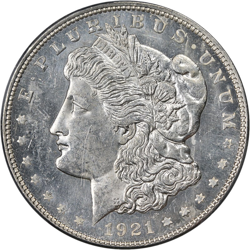 1921-P Morgan Silver Dollar PCGS MS63 PL Strong Strike and Eye Appeal: 1921-P Morgan Silver Dollar PCGS MS63 PL Strong Strike and Eye Appeal This stunning 1921-P Morgan Silver Dollar showcases exceptional eye appeal, featuring remarkable luster and a strong strike. The c