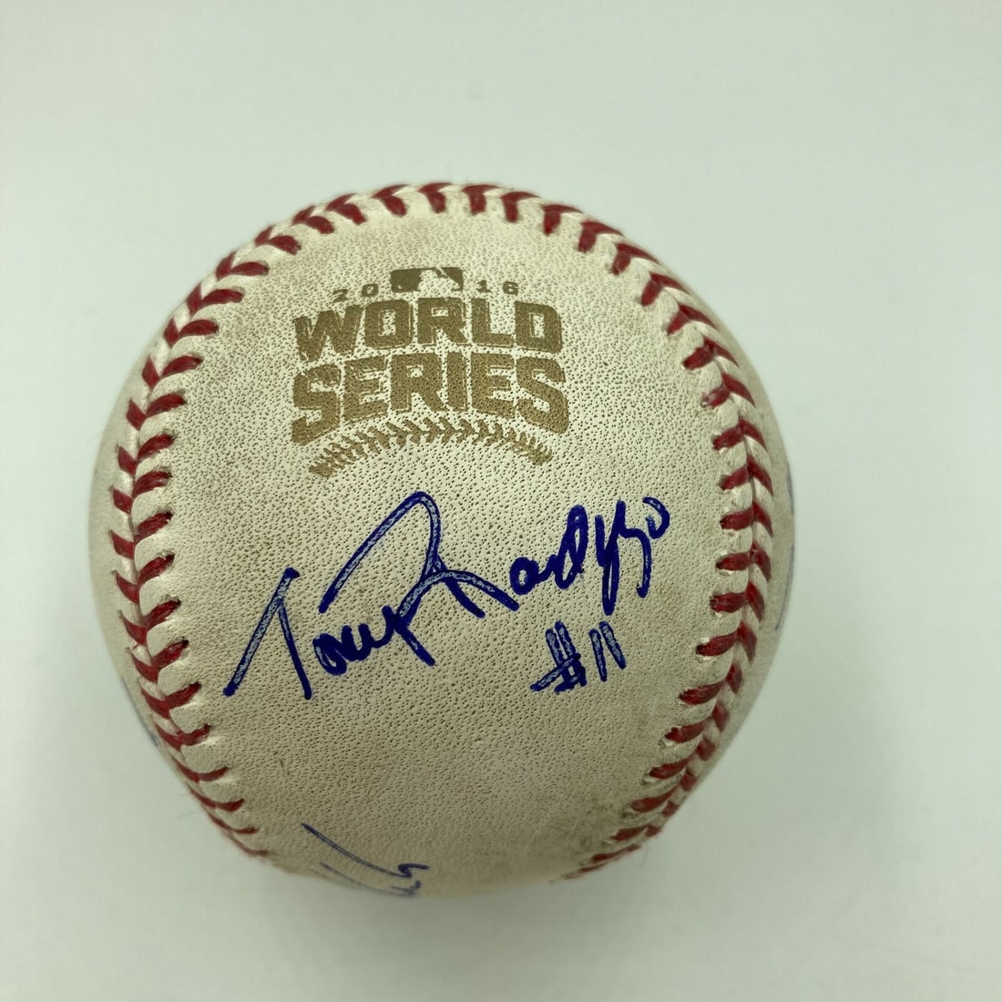 2016 World Series Game Used Baseball Signed by Umpire Crew JSA COA Cubs: 2016 World Series Game Used Baseball Signed by Umpire Crew JSA COA Cubs This 2016 World Series Game Used Baseball is a remarkable collectible, signed by the umpire crew featuring six signatures. Authe