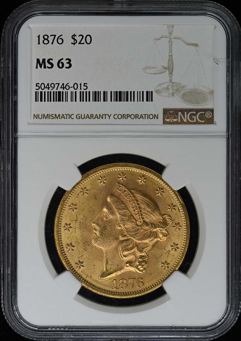 1876 Liberty Double Eagle $20 NGC MS63 Uncirculated Coin (1 of 2)