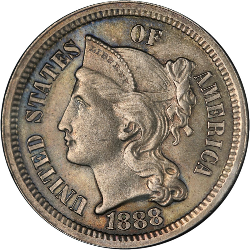 1888 Three Cent Nickel Gem BU Key Date Exceptional Luster (1 of 2)