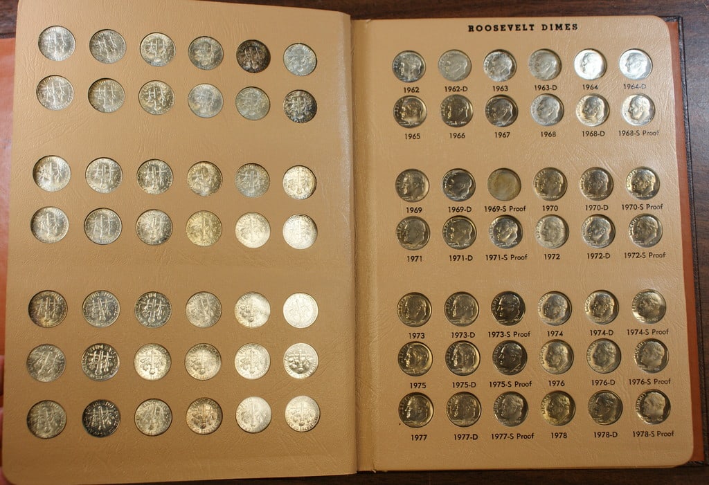 Roosevelt Dime Set 1946-1988 in Deluxe Dansco Album BU and Proof Coins (1 of 10)