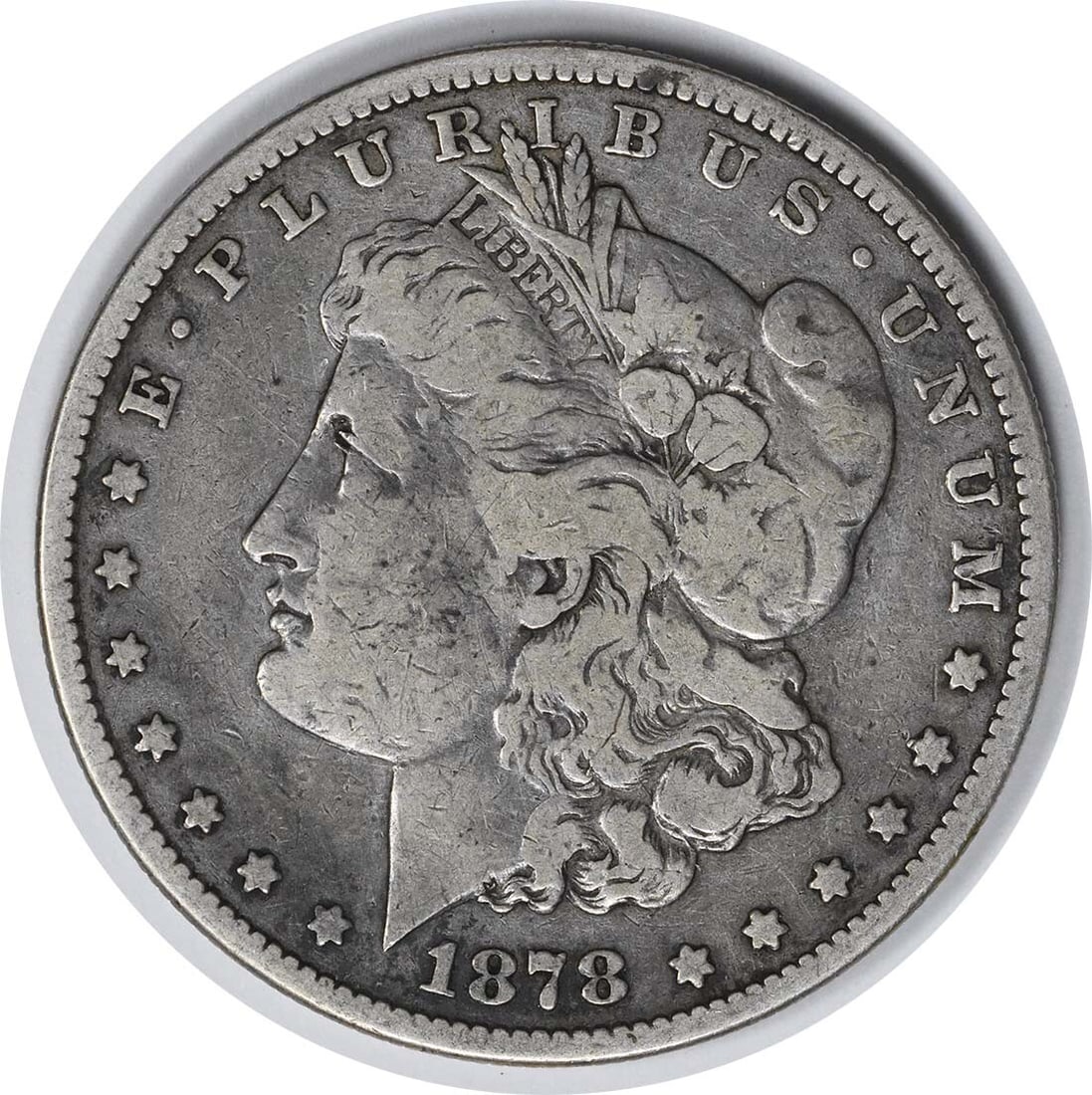1878-S Morgan Dollar VAM 58 Silver Coin Uncertified F Grade: 1878-S Morgan Dollar VAM 58 Silver Coin Uncertified F Grade This 1878-S VAM 58 Morgan Dollar features the iconic design by George T. Morgan, showcasing the classic details that collectors appreciate.