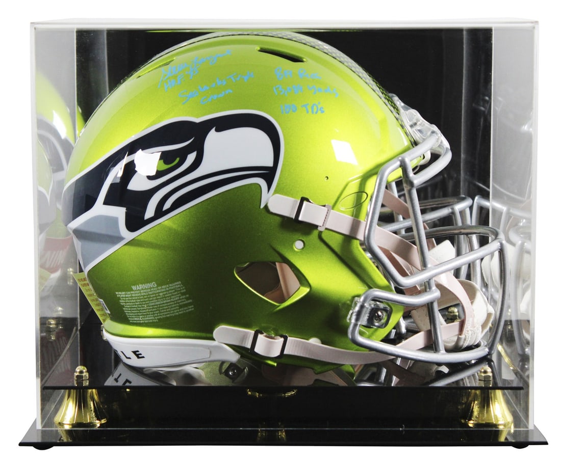 Steve Largent Signed Seattle Seahawks Flash Helmet with Inscription BAS Authenticated: Steve Largent Signed Seattle Seahawks Flash Helmet with Inscription BAS Authenticated This autographed Steve Largent alternate Flash Riddell Full Size Speed Proline helmet is a must-have for any Seatt