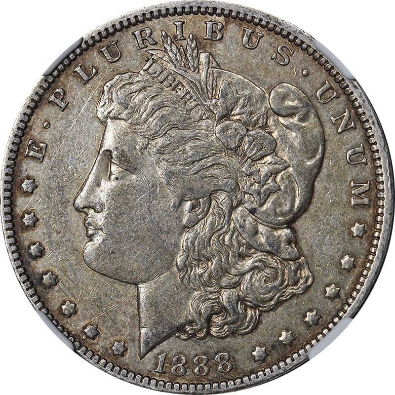 1888-O Morgan Silver Dollar VAM 4 DDO Hot Lips NGC AU Details: 1888-O Morgan Silver Dollar VAM 4 DDO Hot Lips NGC AU Details This 1888-O Morgan Silver Dollar features the rare VAM 4 DDO (Double Die Obverse) 'Hot Lips' variety, known for its distinct eye appeal an