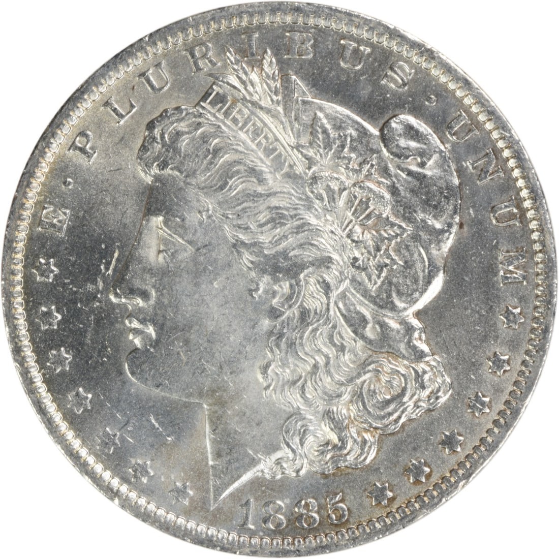 1885-O Morgan Silver Dollar BU Uncertified Silver Coin: 1885-O Morgan Silver Dollar BU Uncertified Silver Coin This 1885-O Morgan Silver Dollar is an excellent addition for collectors and enthusiasts alike. It is in uncirculated condition and features a st
