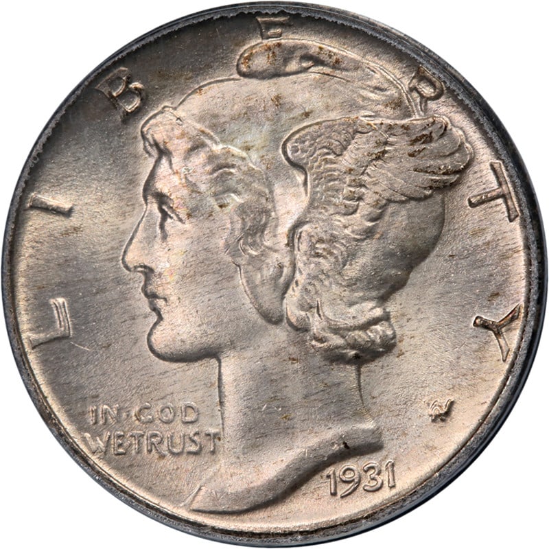 1931-P Mercury Dime CAC PCGS MS66 FB Strong Strike Silver Coin (1 of 4)