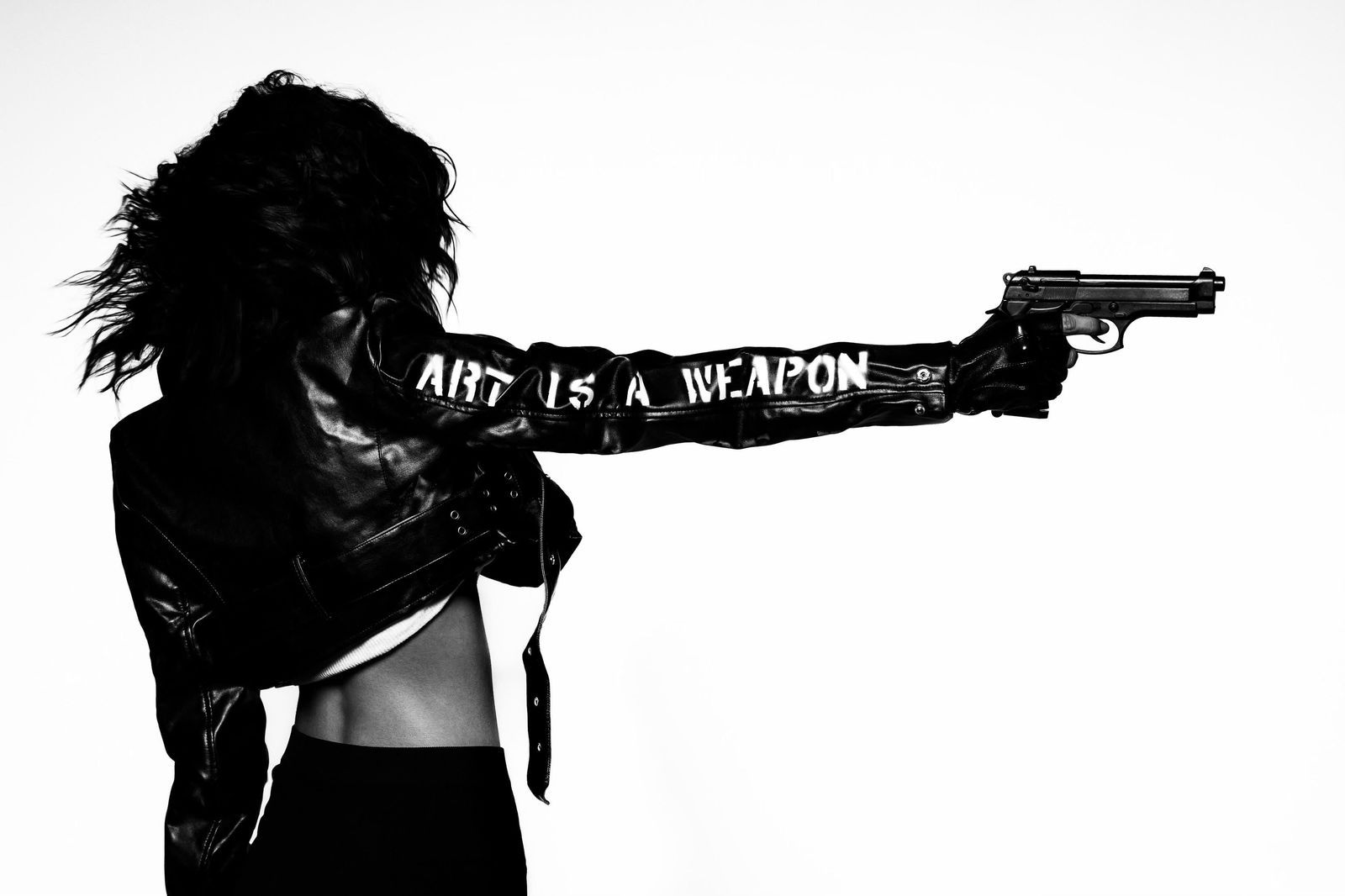 Brendan North Art is a Weapon Framed Photography Limited Edition 30 x 44: Brendan North Art is a Weapon Framed Photography Limited Edition 30 x 44 Experience the striking visual impact of "Art is a Weapon," a framed photography piece by acclaimed fine art photographer Brend