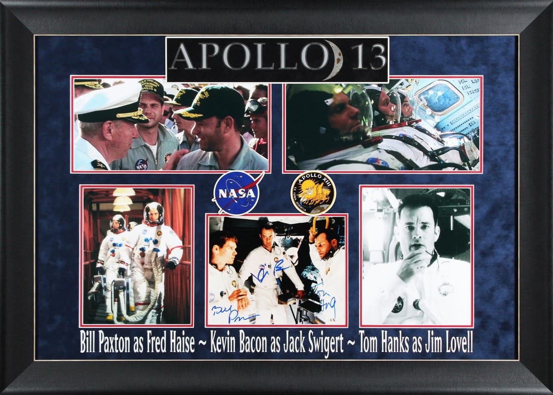Apollo 13 Signed Framed Photo by Hanks Bacon Paxton Beckett Certified: Apollo 13 Signed Framed Photo by Hanks Bacon Paxton Beckett Certified Celebrate the iconic film Apollo 13 with this stunning 8x10 framed photograph featuring the signatures of stars Tom Hanks, Kevin B