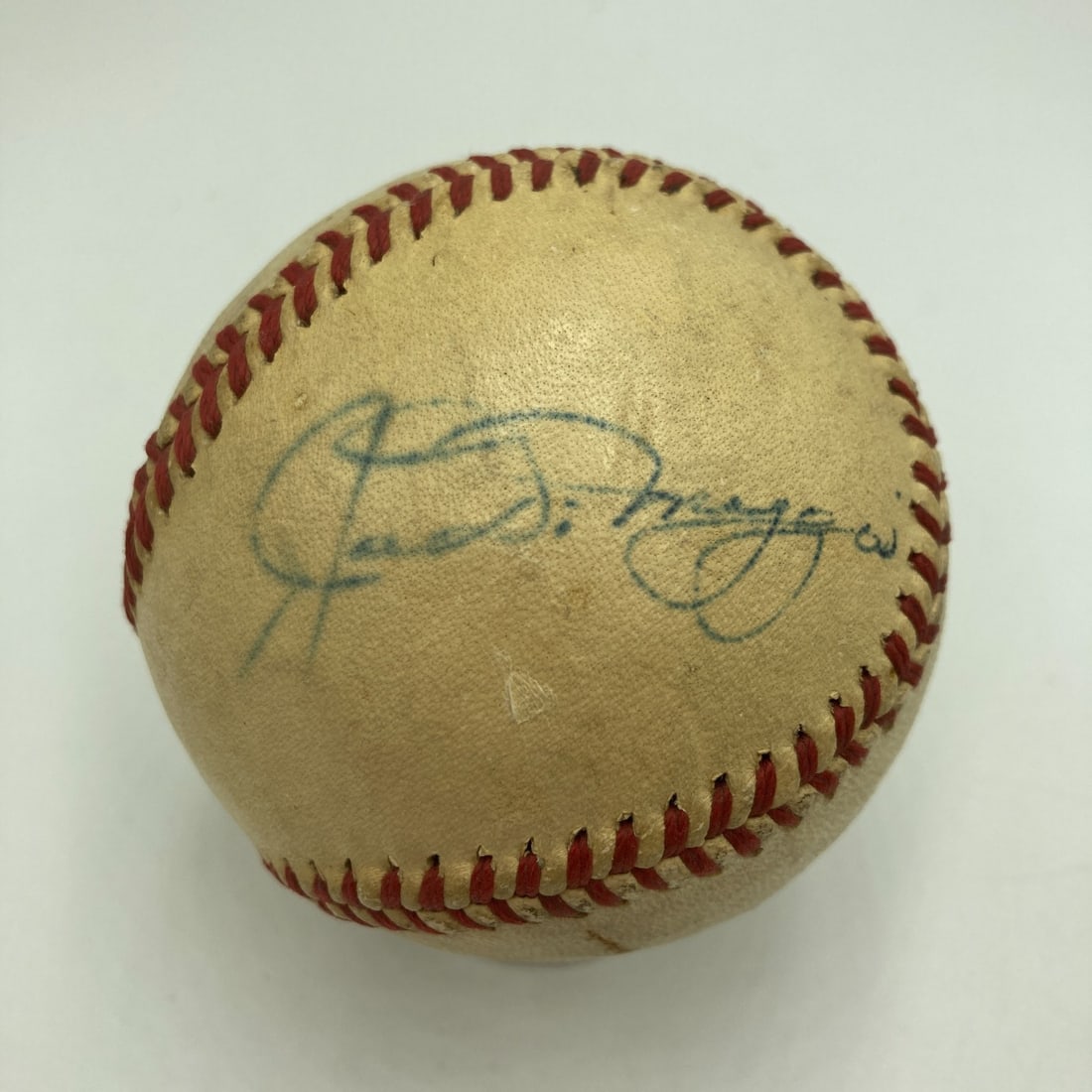 Joe DiMaggio Signed 1946 American League Baseball with JSA COA: Joe DiMaggio Signed 1946 American League Baseball with JSA COA This is a signed 1946 American League Harridge baseball featuring the legendary Joe DiMaggio. The ball is an original piece from DiMaggio