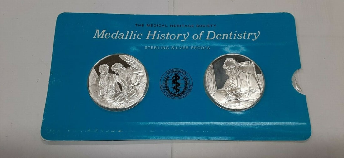 Franklin Mint Sterling Silver Dentistry Medals Featuring Morton and Pfaff: Franklin Mint Sterling Silver Dentistry Medals Featuring Morton and Pfaff This set includes two sterling silver proof medals from the Franklin Mint's Medallic History of Dentistry series. Each medal f