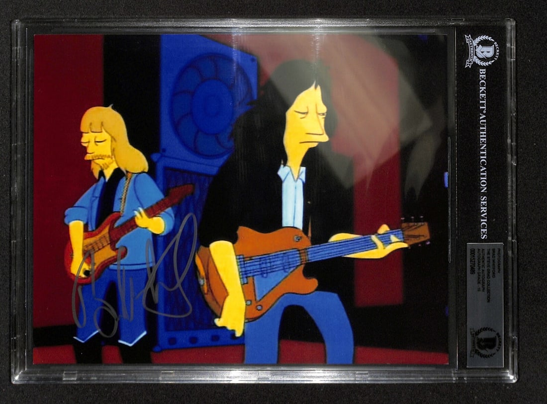 Brad Whitford Signed 8x10 Simpsons Photo Beckett Auto Grade 10: Brad Whitford Signed 8x10 Simpsons Photo Beckett Auto Grade 10 This is an original autographed 8x10 color photograph signed by Brad Whitford of Aerosmith, featured on the animated TV series The Simpso