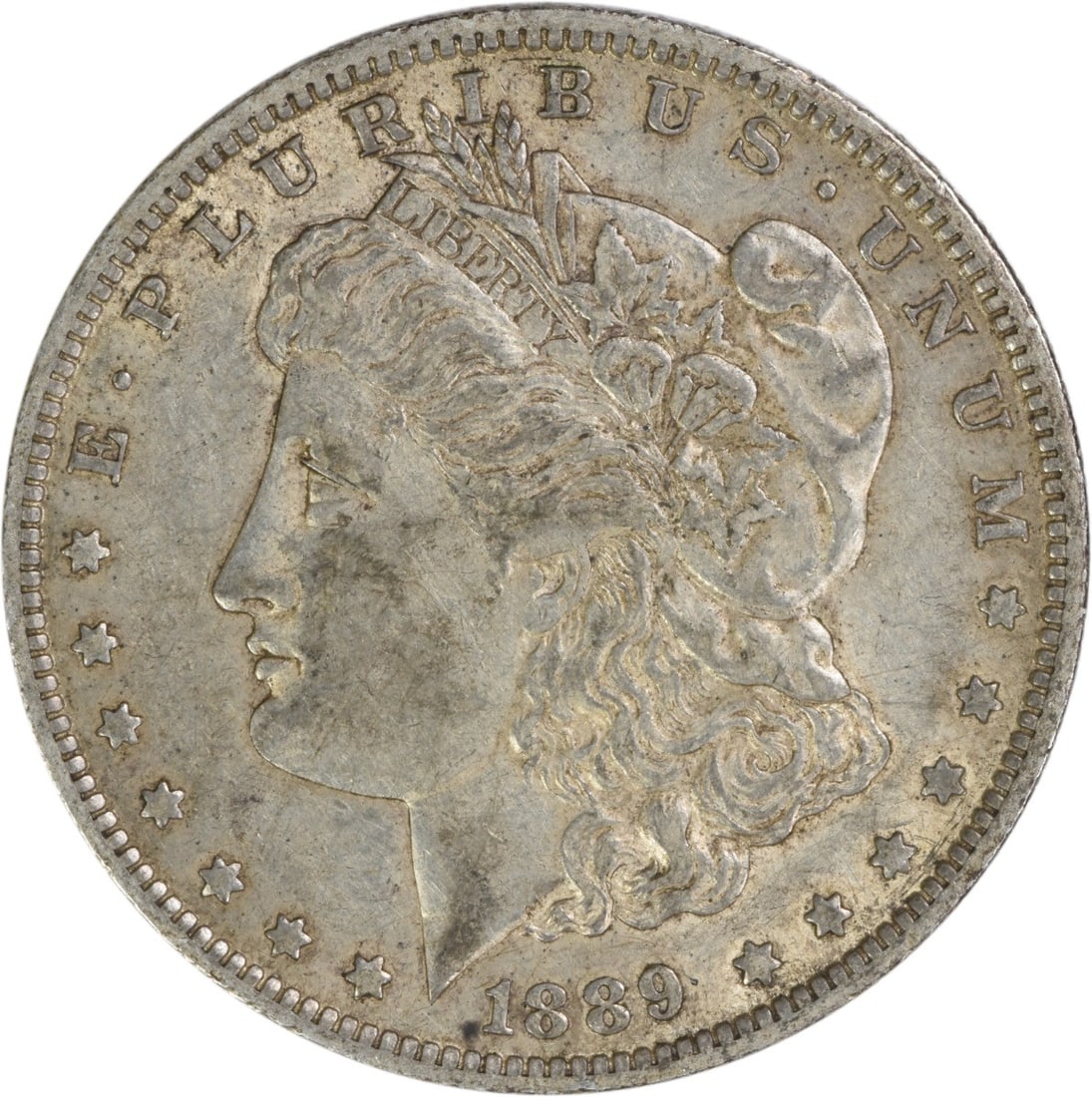 Choice EF 1889 O Morgan Dollar 90 Percent Silver Uncertified: Choice EF 1889 O Morgan Dollar 90 Percent Silver Uncertified This is an 1889-O Morgan Silver Dollar, featuring the design by George T. Morgan. Struck at the New Orleans Mint, this circulated coin is c