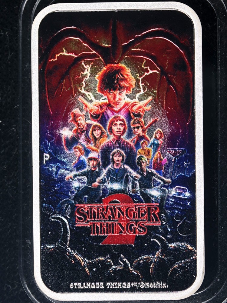 Stranger Things Season 2 Silver 1 Ounce Coin 2026 Tuvalu Colorized Poster Design (1 of 3)