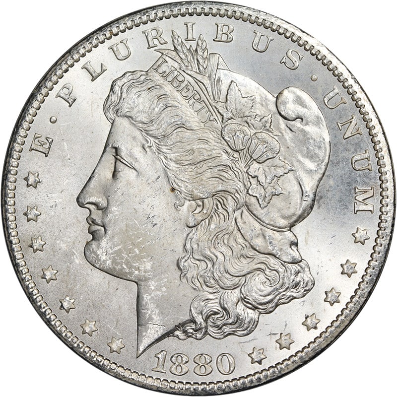 Uncirculated 1880 Carson City Morgan Dollar Silver Coin Brilliant BU Plus: Uncirculated 1880 Carson City Morgan Dollar Silver Coin Brilliant BU Plus This 1880-CC Morgan Silver Dollar is a choice BU++ uncirculated coin featuring superb eye appeal, fantastic luster, and a stro