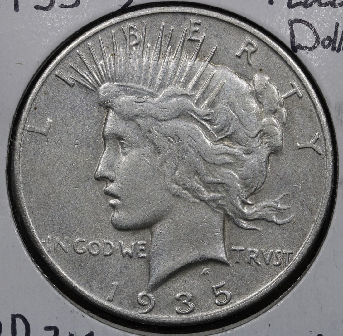 1935-S Peace Dollar $1 Silver Coin Better Date Uncertified: 1935-S Peace Dollar $1 Silver Coin Better Date Uncertified This 1935-S Peace Dollar is a remarkable piece of American currency, showcasing the striking design of the iconic Peace Dollar series. This c
