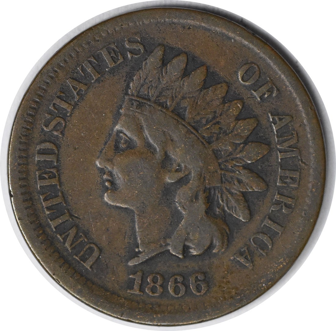 1866 Indian Head Cent FS-303 S-9 Copper Circulated Coin (1 of 2)