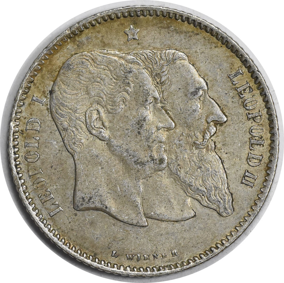 Belgium 1880 Silver 1 Franc Coin KM38 Extra Fine Uncertified (1 of 2)