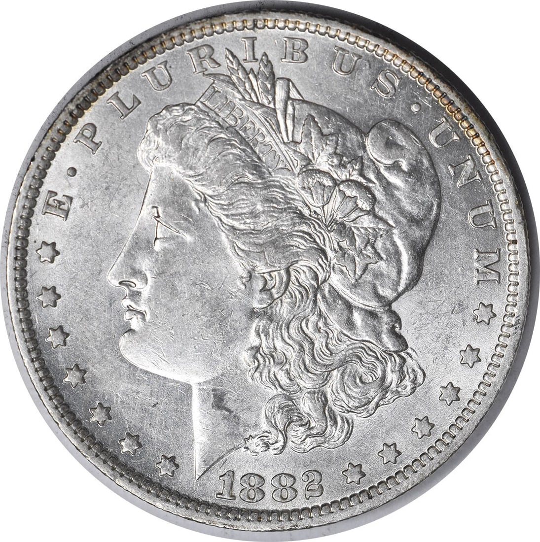 1882-O VAM 4 Morgan Silver Dollar AU Uncertified Coin: 1882-O VAM 4 Morgan Silver Dollar AU Uncertified Coin Discover the 1882-O/S VAM 4 Morgan Silver Dollar, an exceptional piece of numismatic history. This coin, designed by George T. Morgan, features a