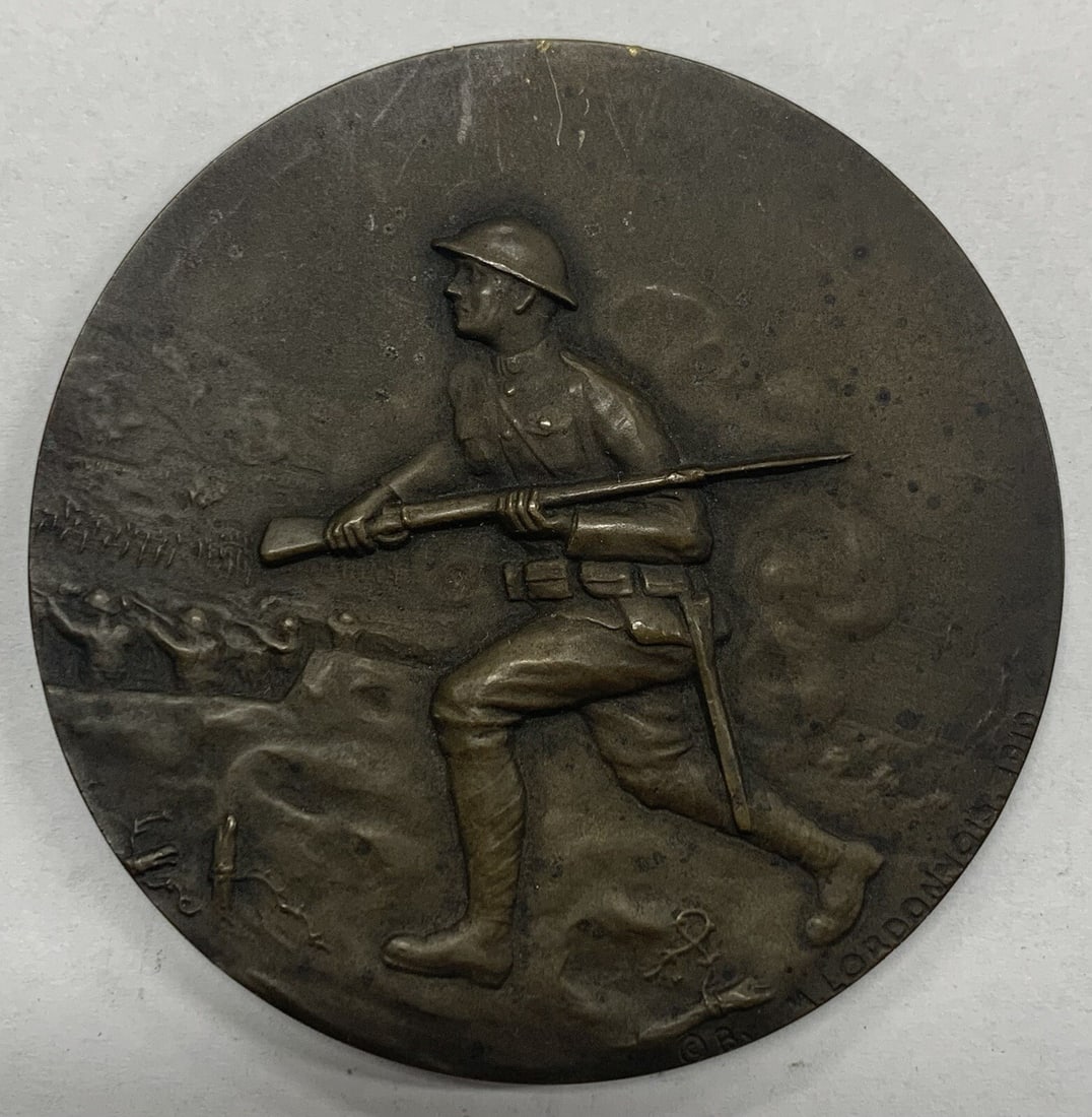 Original 1919 French WWI Medal by M. Lordonnois 2.5 Inch 3 Ounce (1 of 2)