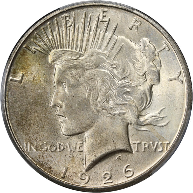 PCGS Certified 1926-S Peace Silver Dollar MS64 San Francisco Mint: PCGS Certified 1926-S Peace Silver Dollar MS64 San Francisco Mint This original 1926-S Peace Dollar is graded MS64 by PCGS and features attractive luster, a strong strike, and mostly white surfaces wi