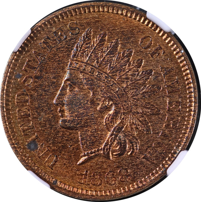 1868 Indian Cent NGC MS63 RB Uncirculated Copper Coin (1 of 4)