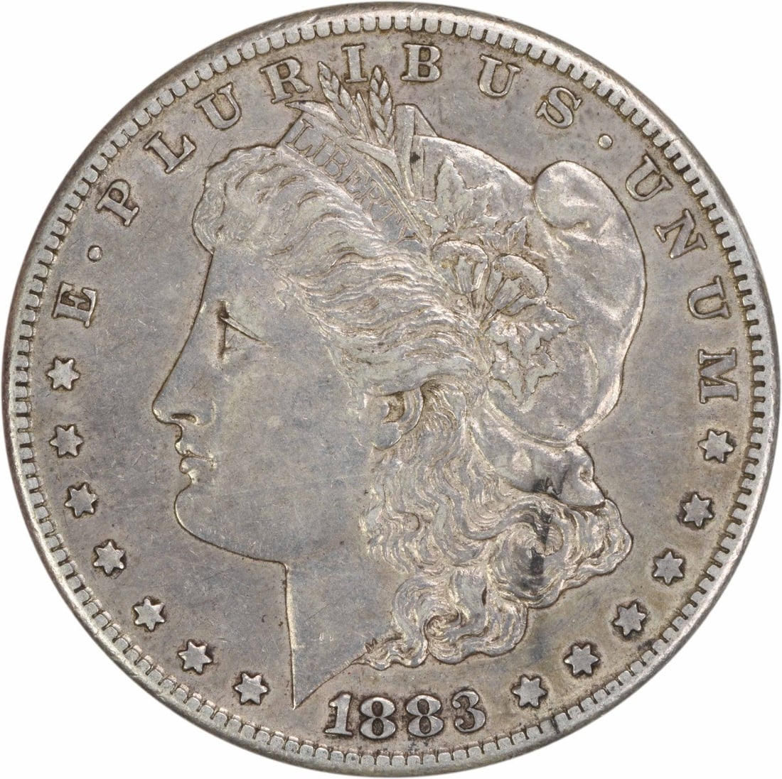Choice EF 1883 San Francisco Morgan Silver Dollar Uncertified: Choice EF 1883 San Francisco Morgan Silver Dollar Uncertified This is an 1883-S Morgan Silver Dollar from the United States, featuring a composition of 90% silver and 10% copper. Designed by George T.