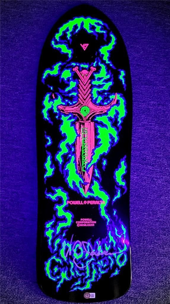 VC Johnson Signed Bones Brigade Series 14 Deck BAS Blacklight Skateboard: VC Johnson Signed Bones Brigade Series 14 Deck BAS Blacklight Skateboard This original skateboard deck from the Bones Brigade Series 14 features the signature of VC Johnson (VCJ). Authenticated by Bec