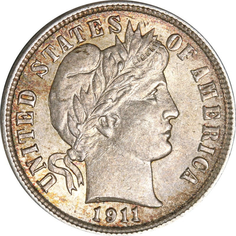 1911-P Barber Dime Silver Coin Circulated Classic Piece: 1911-P Barber Dime Silver Coin Circulated Classic Piece This 1911-P Barber Dime features a classic design and is composed of 90% silver. The coin is circulated, showcasing its unique history and chara