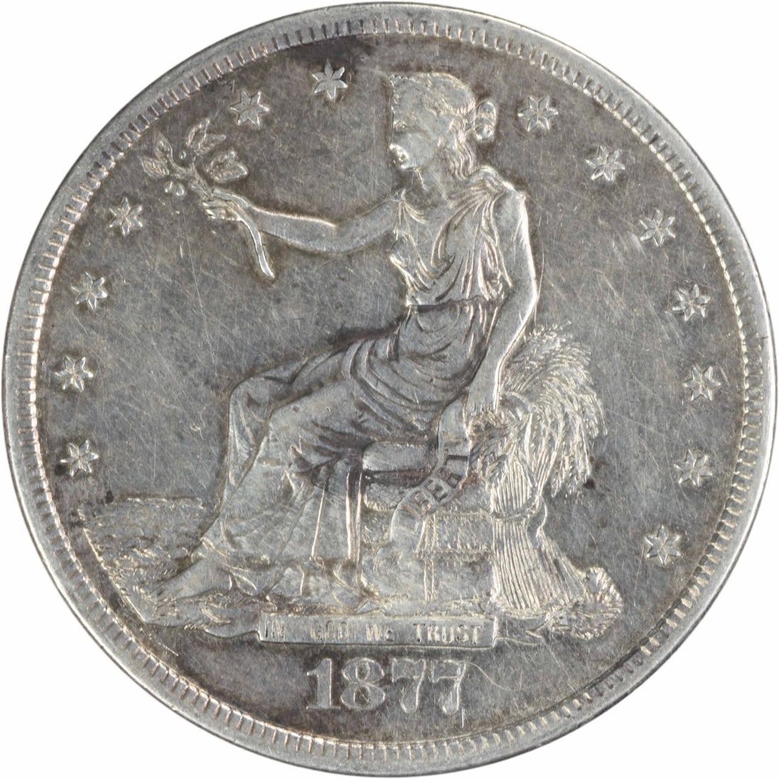 1877-S Trade Silver Dollar $1 San Francisco 90% Silver Uncertified (1 of 2)