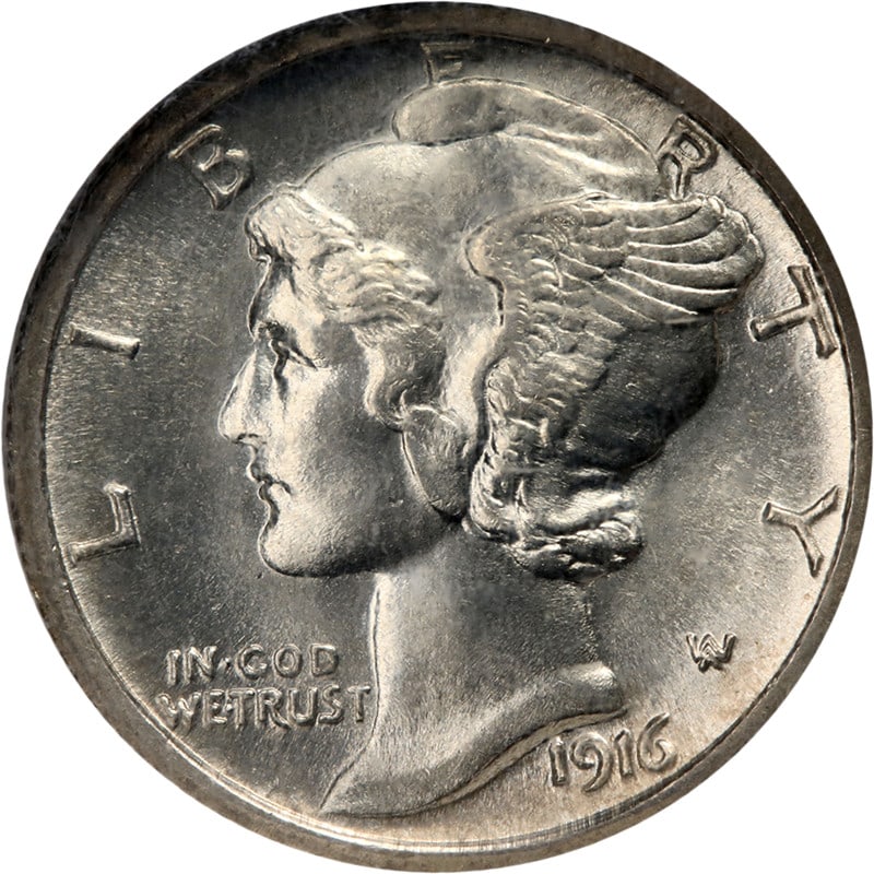 NGC MS66 FB 1916-S Silver Mercury Dime with Exceptional Luster and Strike: NGC MS66 FB 1916-S Silver Mercury Dime with Exceptional Luster and Strike This 1916-S Mercury Dime is certified by NGC with a grade of MS66 FB. The coin displays superb eye appeal, fantastic luster, a