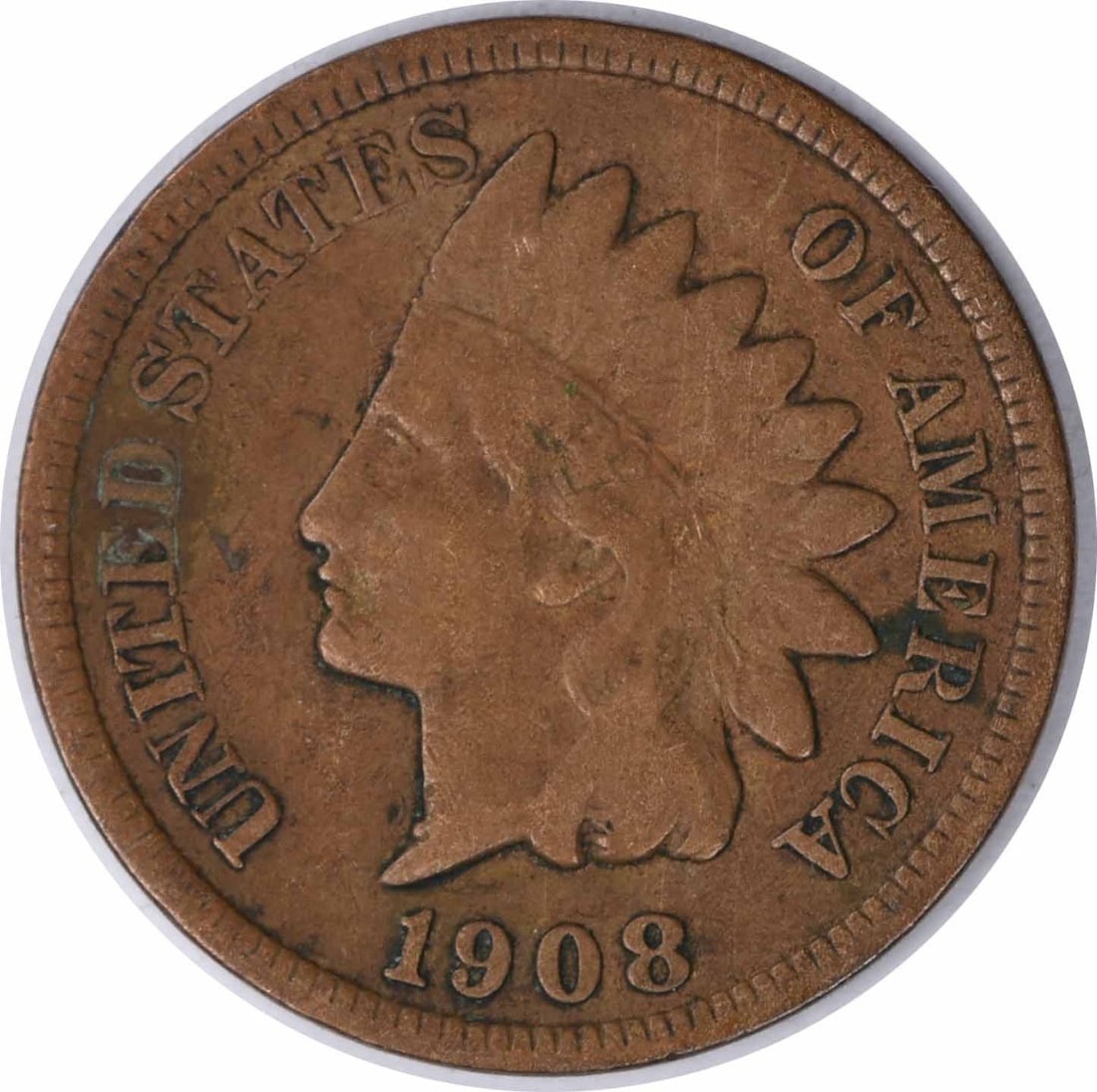 1908-S Indian Head Cent Copper VG Uncertified Coin (1 of 2)