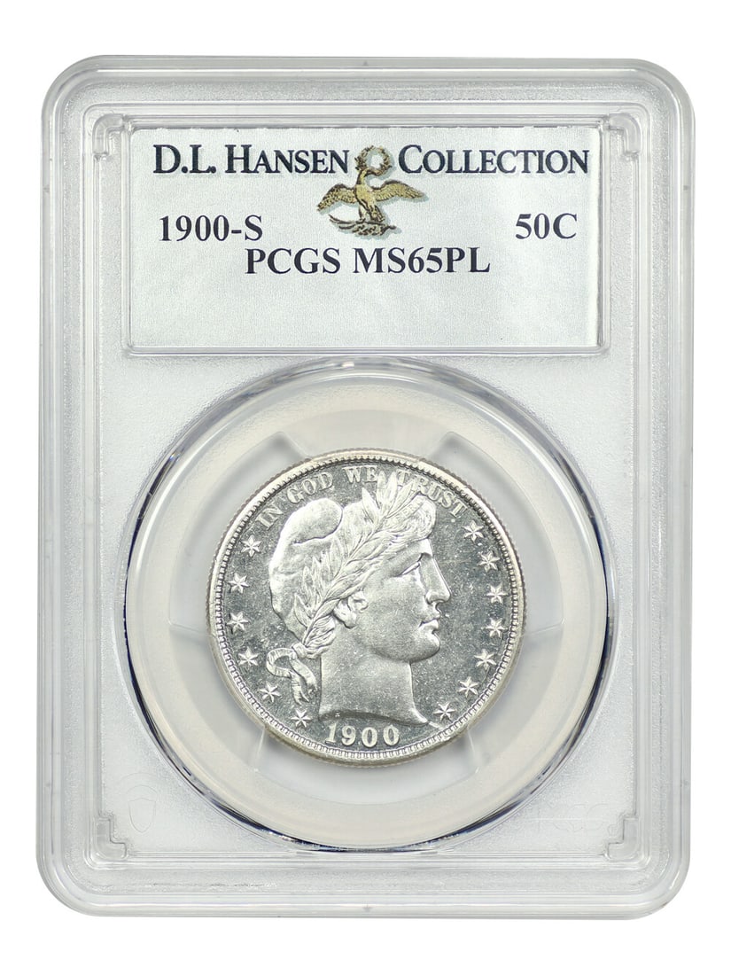 1900-S Barber Half Dollar PCGS MS65PL Only Prooflike Example: 1900-S Barber Half Dollar PCGS MS65PL Only Prooflike Example This 1900-S Barber Half Dollar is a stunning example of numismatic craftsmanship, graded MS65PL by PCGS, making it the only Prooflike examp