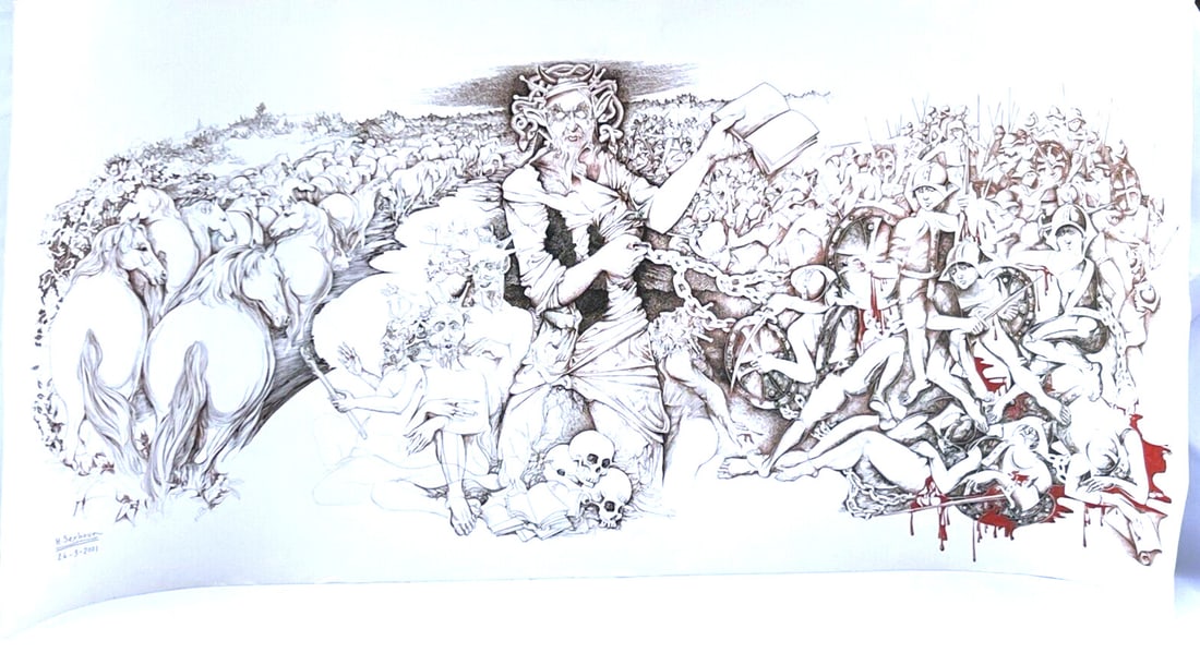 Houshang Seyhoun Original Lithograph Iranian Revolution 2001: Houshang Seyhoun Original Lithograph Iranian Revolution 2001 This stunning lithograph by renowned artist Houshang Seyhoun captures the essence of the Iranian Revolution, featuring a detailed depiction