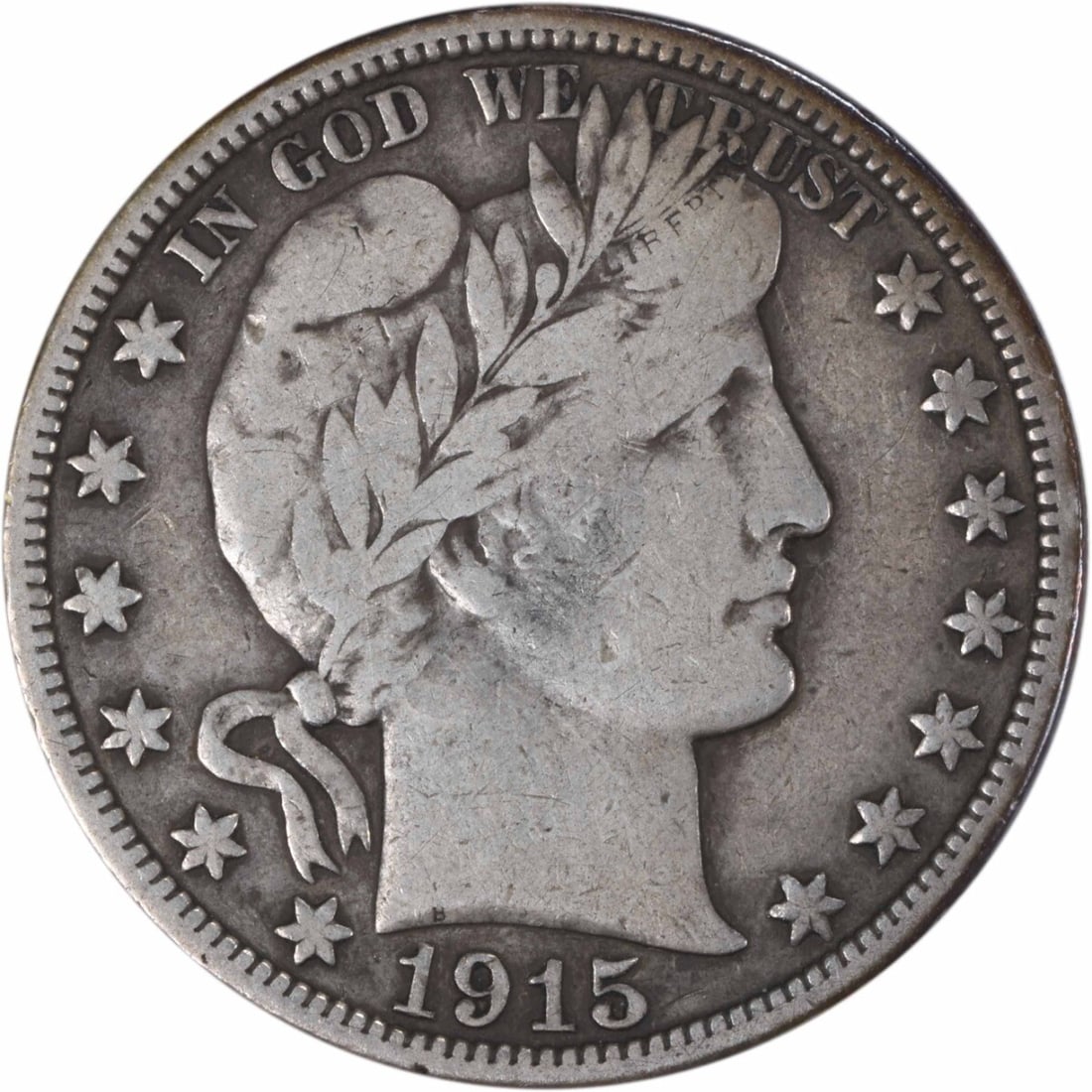 1915 Barber Silver Half Dollar 50C Uncertified Coin by Charles E Barber (1 of 2)