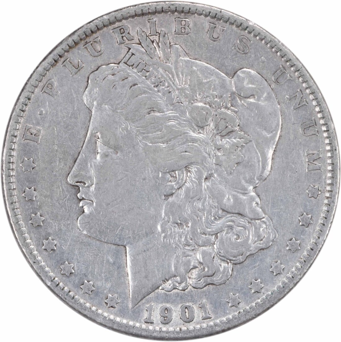 1901 Morgan Silver Dollar Coin 90% Silver Uncertified Philadelphia Mint: 1901 Morgan Silver Dollar Coin 90% Silver Uncertified Philadelphia Mint This 1901 Morgan Silver Dollar is a classic coin featuring the renowned design by George T. Morgan. Struck in Philadelphia, this